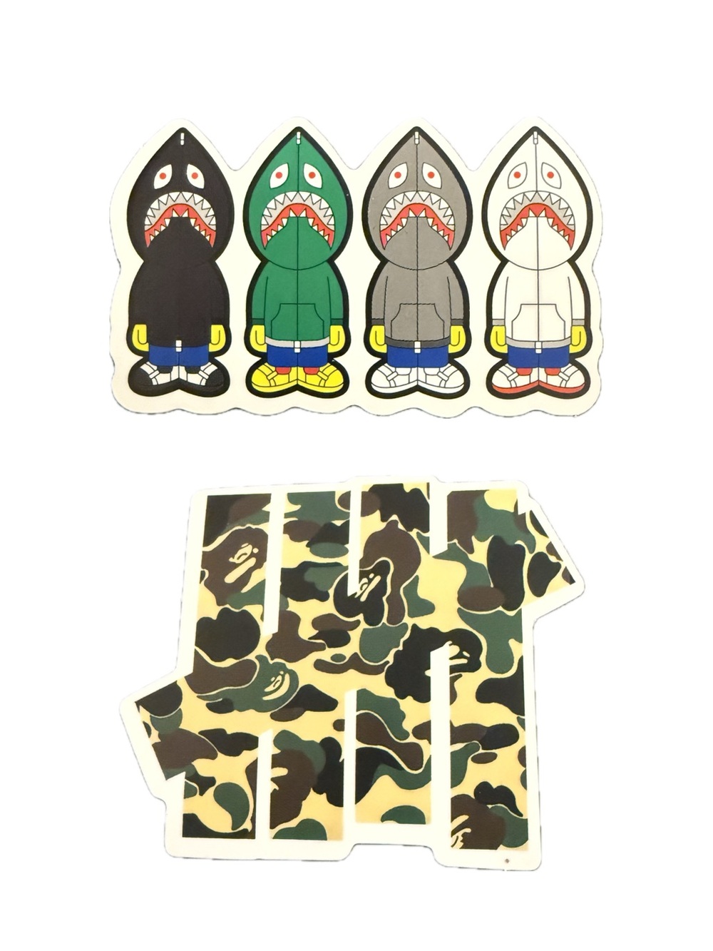 BAPE A Bathing Ape Shark Hoodie UNDEFEATED ABC Camo Sticker Lot 2pc